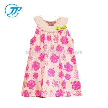 SS2016 Summer Fashion Girls Cotton Dress Beatiful Sleeveless Allover Flower Print Dresses
