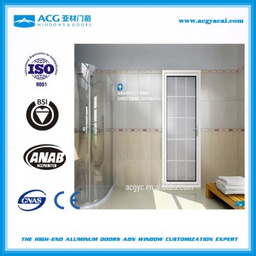 The design of aluminum swing door with articler for the bathroom