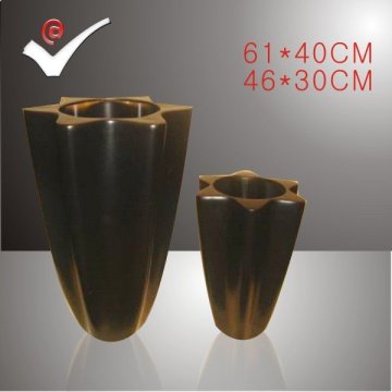 hand painted trumpet vases