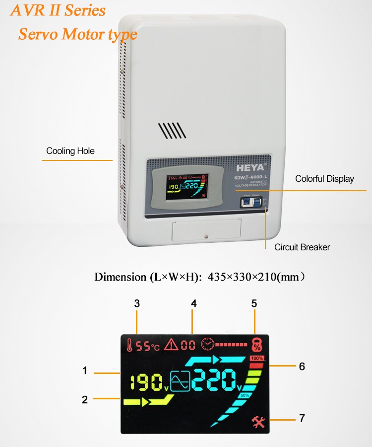 Single Phase 220V Ac Automatic Voltage Regulator 5Kw Servo Motor Voltage Stabilizer