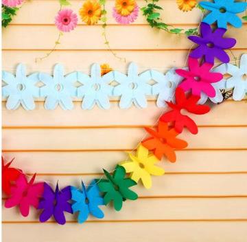 Kids Flower Paper Hanging Garland Tissue Paper Flowers Garland Birthday Decor Party Decorations