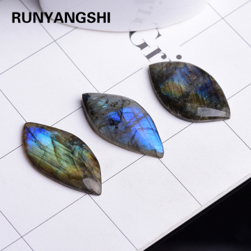 1PC Top Natural Labradorite Crystal Moonstone Rough Polished Pendant Collectables Colorful Shine Stone Decor
