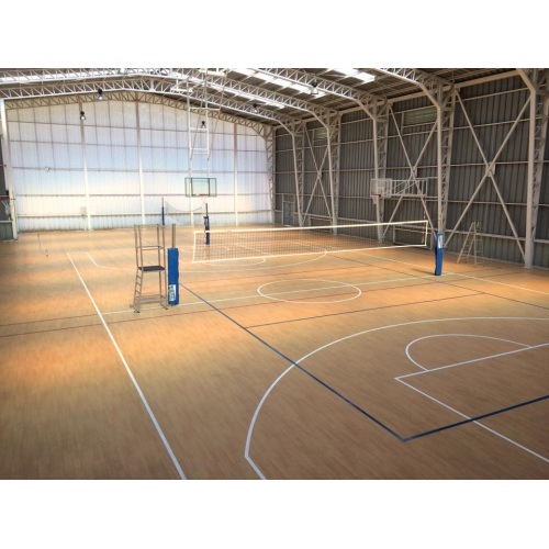 FIBA -gecertificeerde indoor PVC Basketball PVC Sportvloer met esdoornkleur