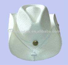 White straw cowboy hat, White paper straw hat, Fashion cowboy hat