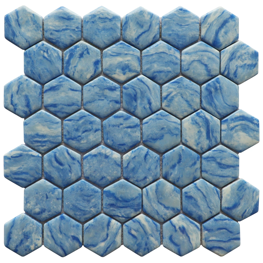 Hexagon Enamel New Design Glass Mosaic for Swimming Pool