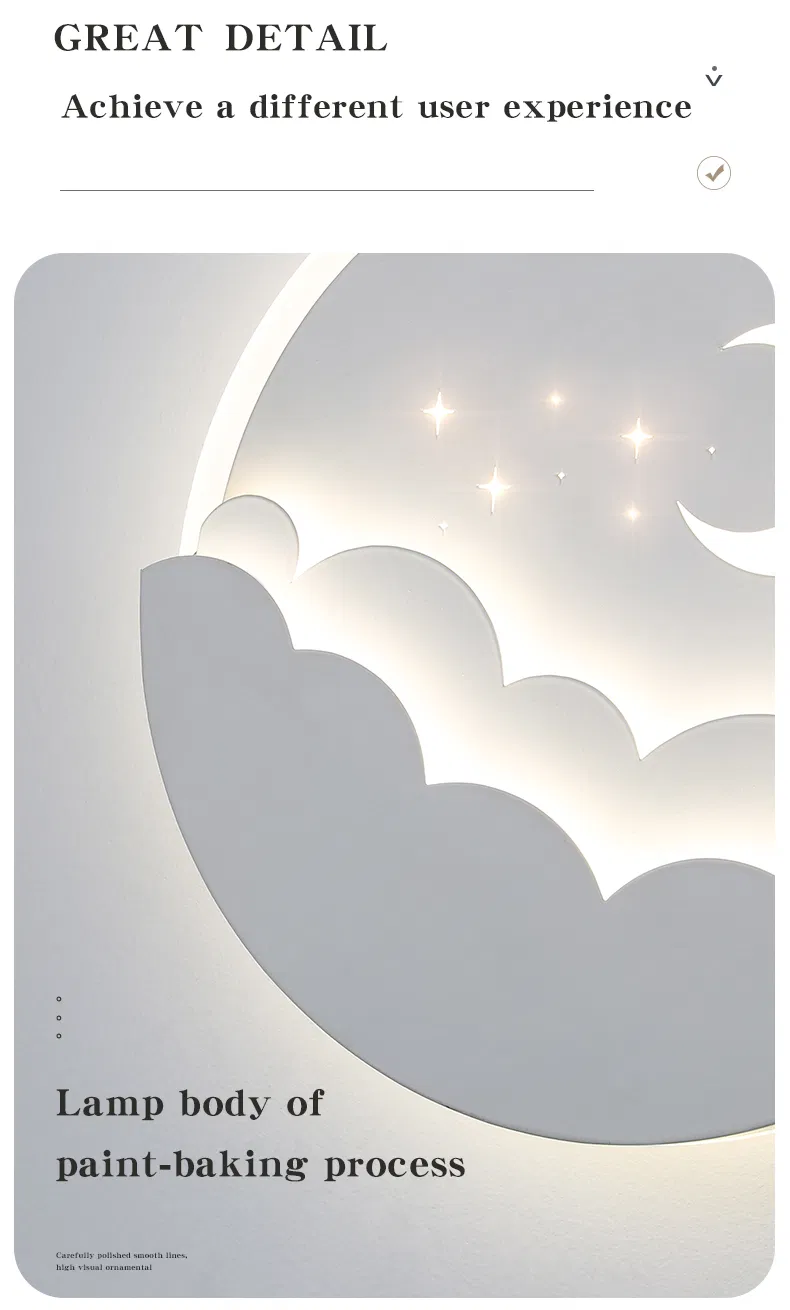 Creative Cartoon Moon Ceiling Lamp for Kids′ Rooms