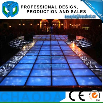 Indoor tempered acrylic glass stage wedding decoration ideas