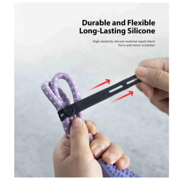 Organisateur de cravate de câble de silicone réutilisable coloré