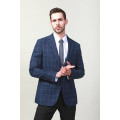 MEN'S NAVY CHECK SUIT JACKET