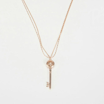 Fashion gold thin chains necklaces with key pendant