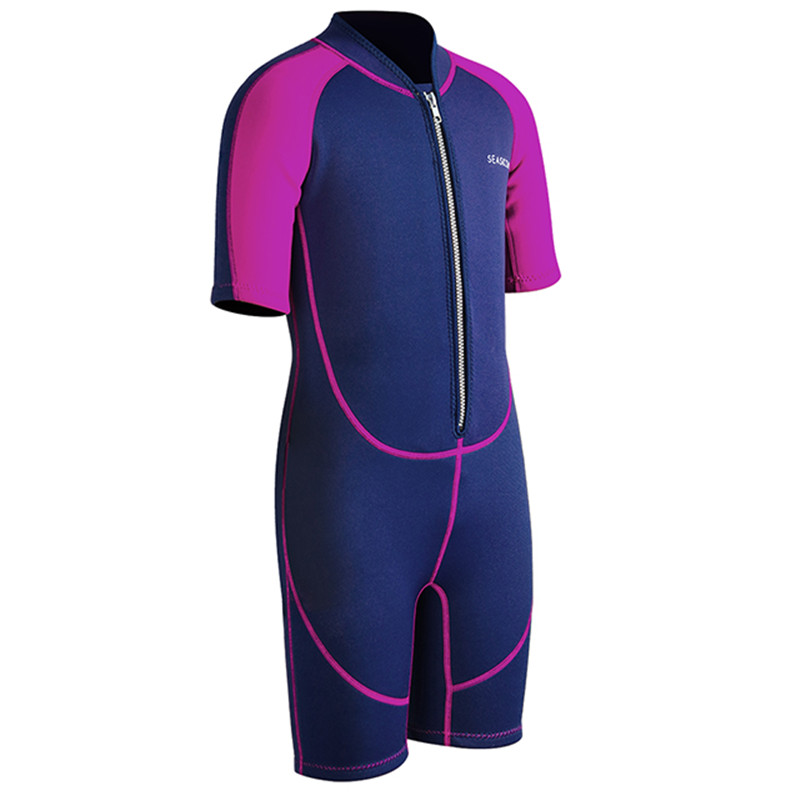 Seaskin Girls 3/2mm Neoprene Cr Shorty Vetsuit