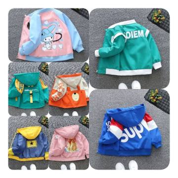 2024 Baby Boys' Spring Autumn Letter Print Windbreaker Jacket