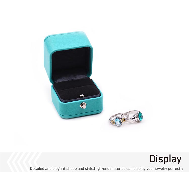 Elegant Luxury Gift Packaging Square PU Leather Jewelry Box Luxury Packaging Box For Ring