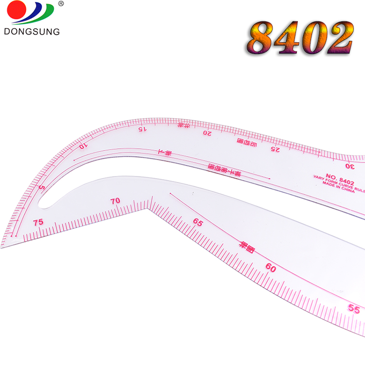Excellent quality plastic tailor ruler for sewing machine multi-funciton curved ruler 8402