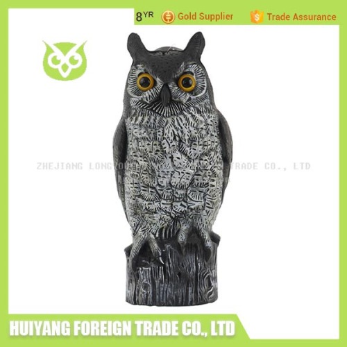 wholesale plastic owl decoy bird repeller with rotating head 003-4