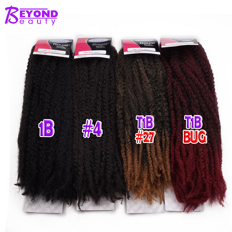 18inch Synthetic Marley Braids Soft Fluffy Afro Crochet Hair Braids Kinky Curly Marley Hair Extensions buldle