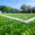 Aperçu de l&#39;herbe artificielle sur le terrain de football