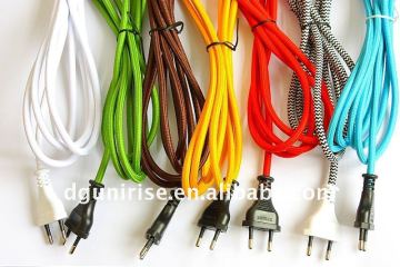 braided cover textile cord power cord plug