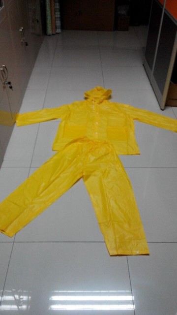 Black Waterproof PVC Coated Rain Suit