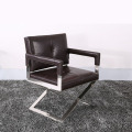 Moderne X-poot RVS fauteuil