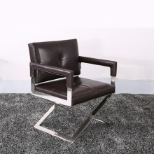 Modern X leg stainless steel armchair