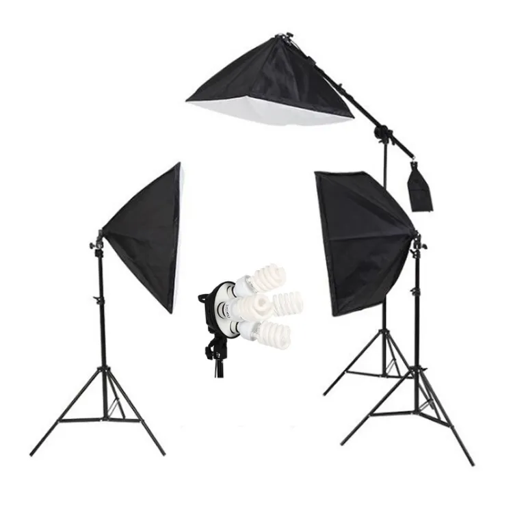 Professional 50X70cm Softbox Lighting Kit with E27 Bulbs