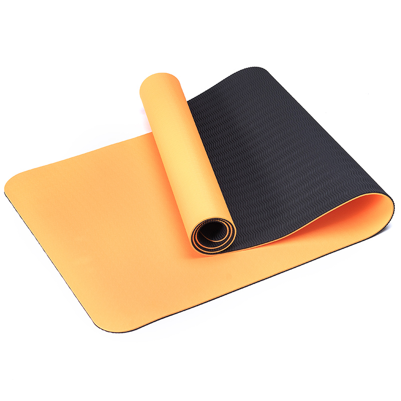 Custom tpe non-toxic non-slip durable Yoga Mat durable/latex-free non-skid exercise fitness green