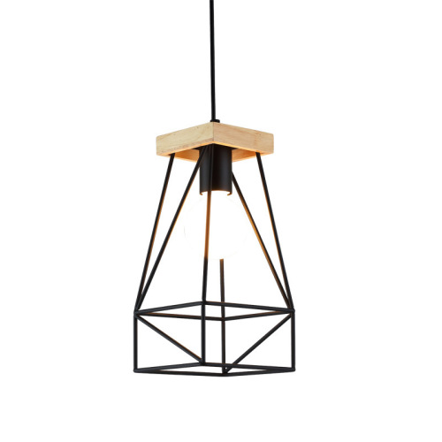 LEDER Mini houten hanglampen