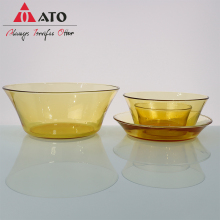 Amber glass dish plate heat resistant dinner plate