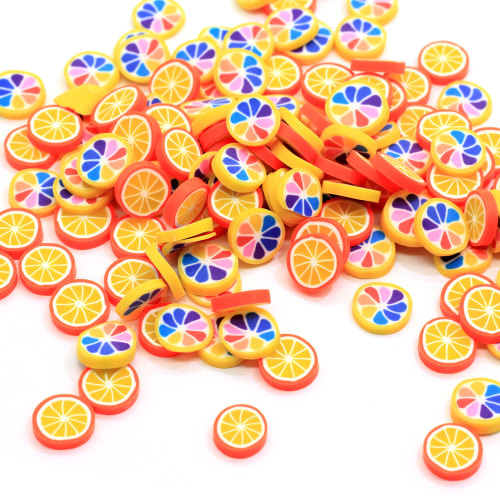 New Charms Bunte runde orange geformte Polymer Clay handgemachte Handwerk Ornamente Diy Nail Arts Clay Factory Supply