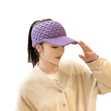 Winter Ponytail Visor Beanie Cap