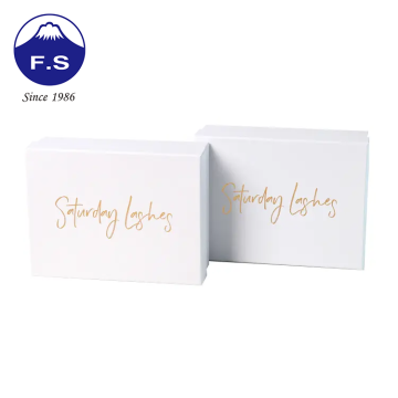 Hard Rigid Cardboard Box Matt White Gold Foil