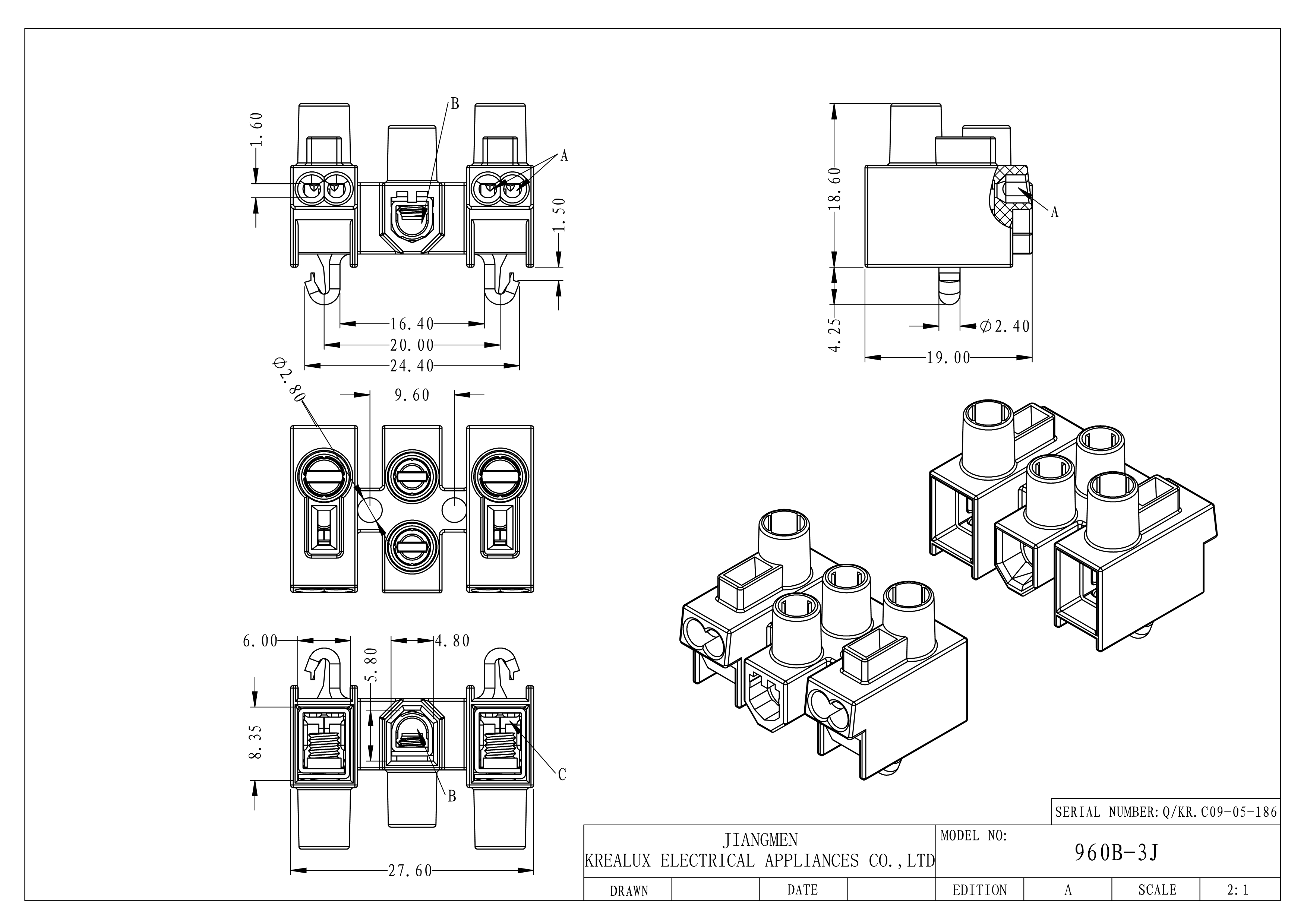 Beleks 3 Ways Multiway Terminal Blocks