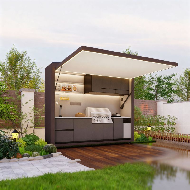 Compact Multi-Use Folding House for Wilderness Cooking