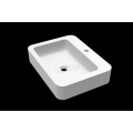 Counter top basin WB0027 of Solid Stone-Matte white-578x433x114mm