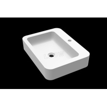 Counter top basin WB0027 of Solid Stone-Matte white-578x433x114mm