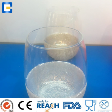 glass tea tasting cup silicone holder, wine glass cup with silicone glitter sleeve