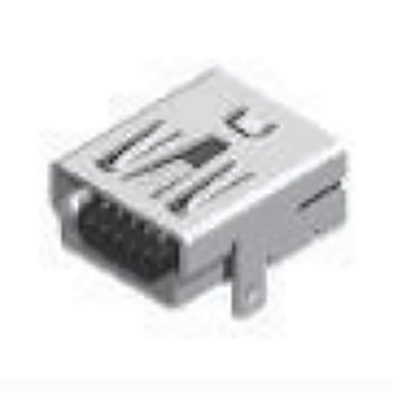 MINI USB 5F 90 ° AB type twee poten