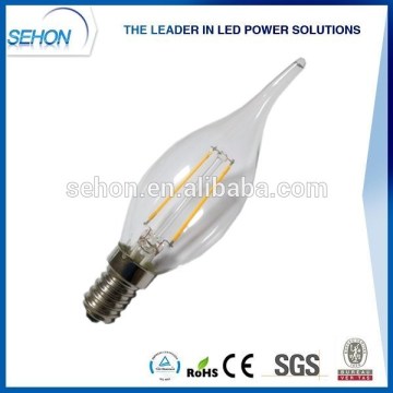 vintage filament lamp e12 led bulb lights 2700k led candle light 2w 4w ul approved flame tip