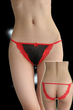 transparent ladies' sexy g-string back open