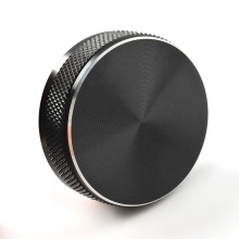 Black Anodized Aluminum Small Amplifier Potentiometer Switch Knob 40x19mm