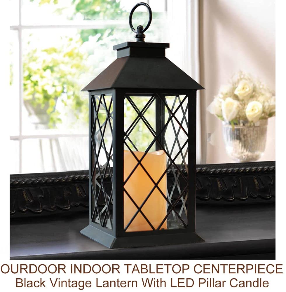 Lantern Lilin Vintage dengan LED Flickering Flameless Lilin