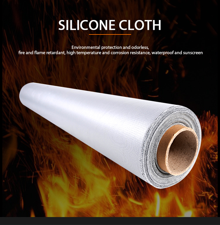 High Temperature Fiber Glass Fireproof Rubber Coated Silicone Cloth