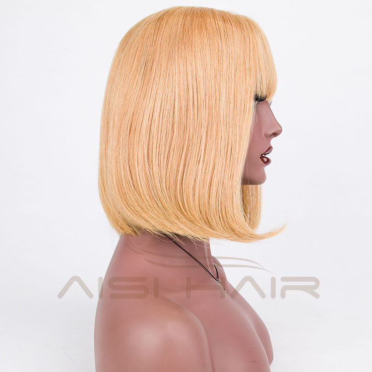 Aisi Hair Wholesale Price 100% Human Hair Hand Tied Wig , 613 Short Blonde Wig