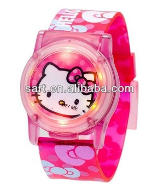 Hello kitty of silicone flashing watch for girls