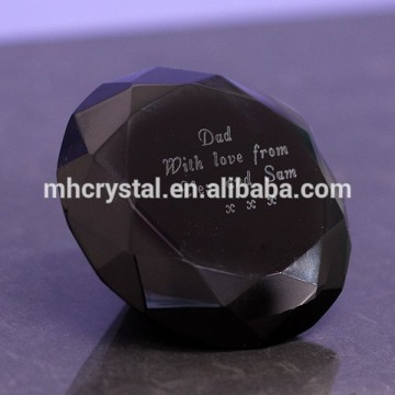 Black Engraved Crystal Paperweight MH-9433