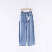 Wash denim jeans pantselastic waist children jeans girls