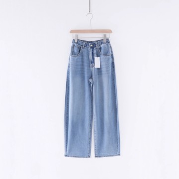 Wash denim jeans pantselastic waist children jeans girls