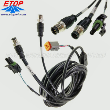 gegoten waterdichte M12 kabel met 1to3 split SR