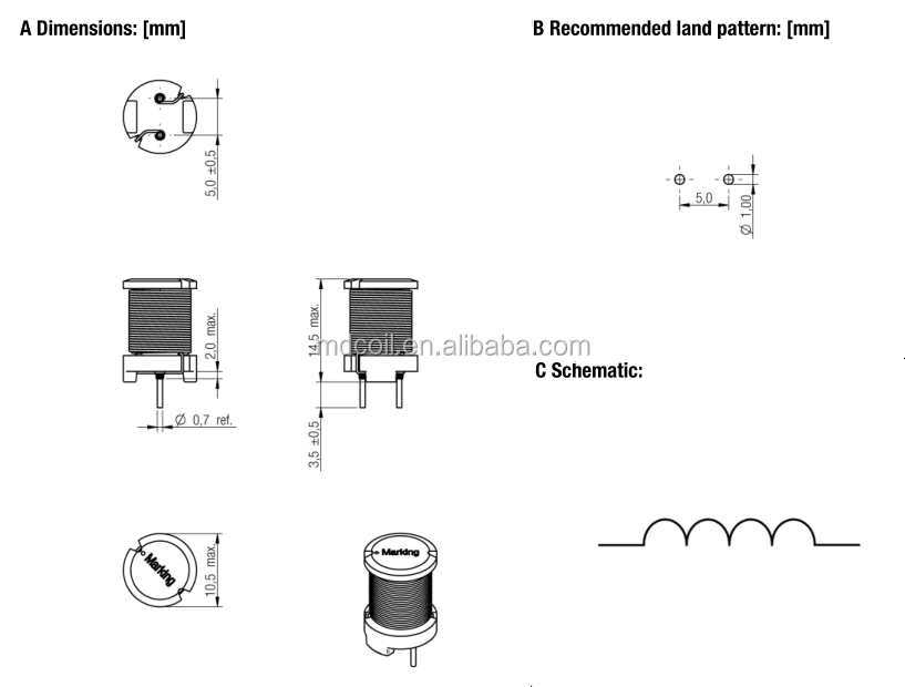 3 Pins Radial Leaded Pin Inductor For Buzzer drum core inductor